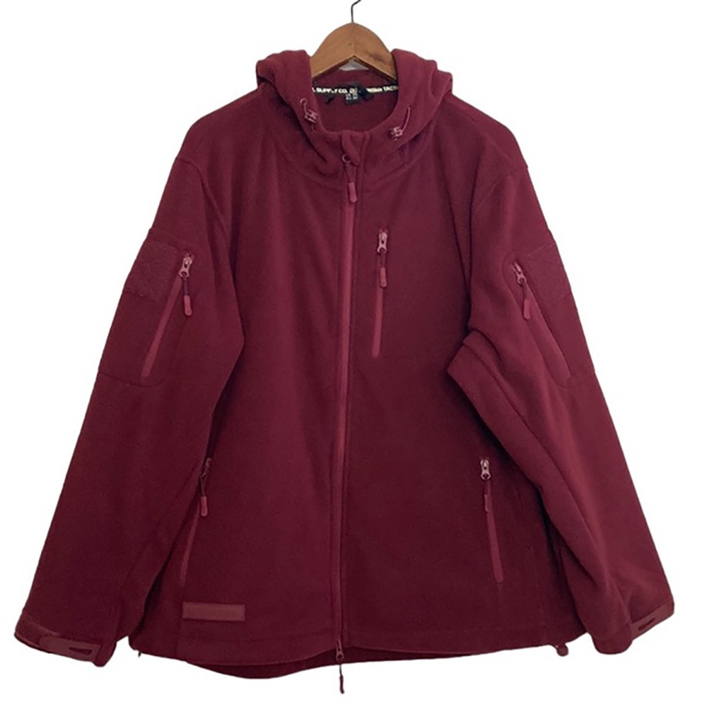 Baerskin Hoodie Mens 2XL Red Fleece Tactical 3.0 Sweater Jacket Pockets